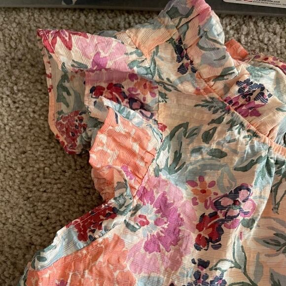 COPY - LOFT Floral Print Pink high neck blouse XS - Picture 2 of 4